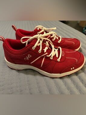 Ryka Tempo Tennis Trainers Sneakers Red with White Accents Women’s Athletic 8.5